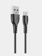 Черный кабель зарядный Type-C 3.0A/Lightning для iPhone 2.4A/Micro-USB 2.4A, для Android, 1 м