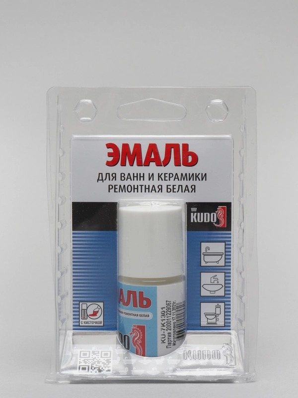 Эмаль для ванн и керамики ремонтная с кисточкой KUDO
