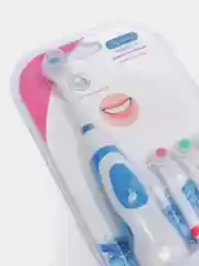 Синий электрическая зубная щетка, Battery Toothbrush, с 3 запасными насадками и подставкой