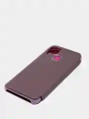 Розовый зеркальный чехол-книжка с полупрозрачной панелью для Realme C12, Realme C15, Narzo 20