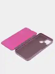 Розовый зеркальный чехол-книжка с полупрозрачной панелью для Realme C12, Realme C15, Narzo 20