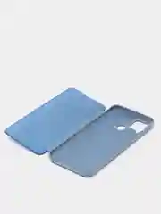 Синий зеркальный чехол-книжка с полупрозрачной панелью для Realme C12, Realme C15, Narzo 20