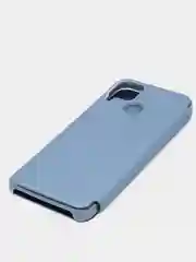 Синий зеркальный чехол-книжка с полупрозрачной панелью для Realme C12, Realme C15, Narzo 20