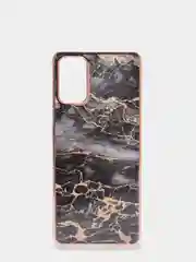 Черный чехол Samsung Galaxy A03s, Самсунг Галакси А03с силиконовый с мраморным рисунком