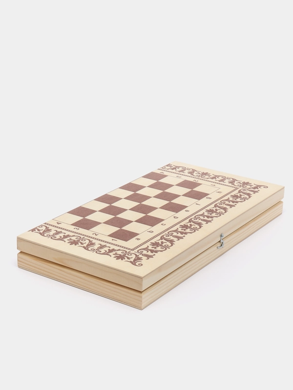 Игра 3 в 1: шахматы, нарды, шашки, доска деревянная, 40 см