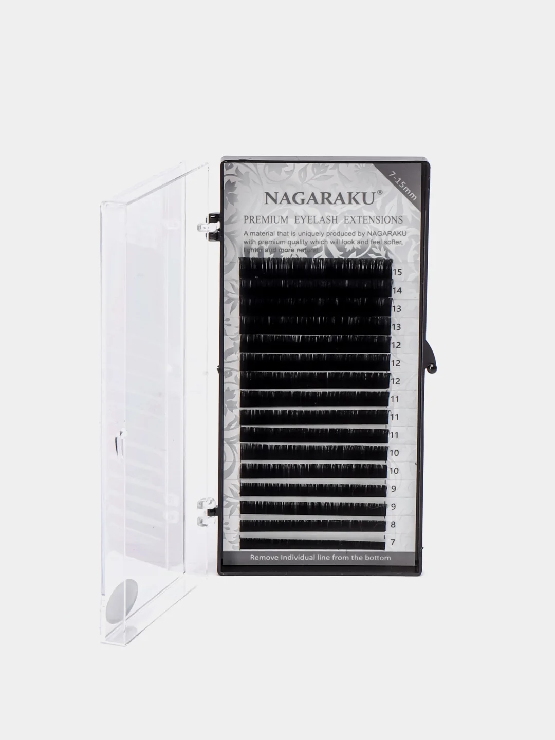 Ресницы для наращивания NAGARAKU изгиб "С" 0.12 MIX (7-15mm)
