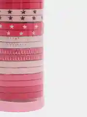 Розовый резинки для волос, в тубусе, 18 штук