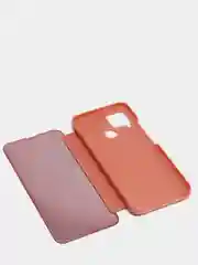 Пудровый зеркальный чехол-книжка с полупрозрачной панелью для Realme C12, Realme C15, Narzo 20