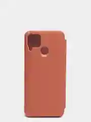 Пудровый зеркальный чехол-книжка с полупрозрачной панелью для Realme C12, Realme C15, Narzo 20