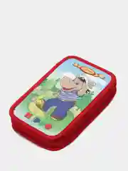Вишнёвый пенал школьный, 2 отделения