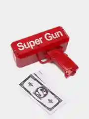 Красный игрушечное оружие детский пистолет денежный Деньгомет Super Money Gun стреляющий деньгами