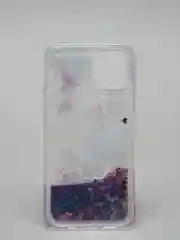 Аметистовый чехол iPhone 12 (6.1)/ 12 Pro, Pro Max, mini силиконовый переливающийся жидкий с блестками