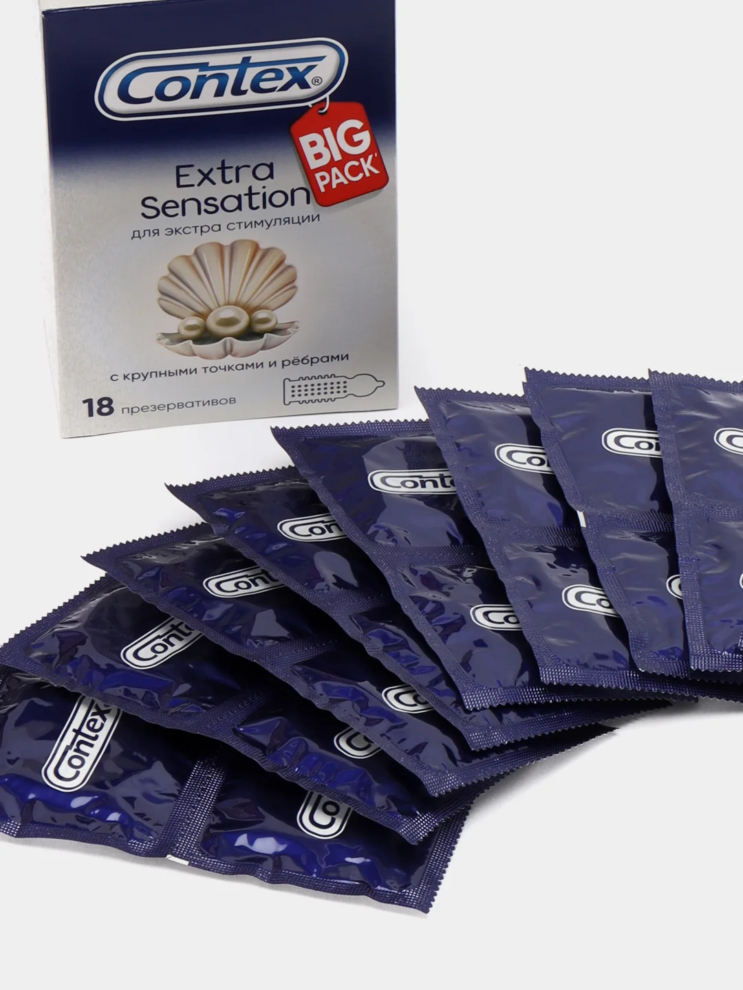 Презервативы Contex Extra Sensation №18 с крупными точками и ребрами