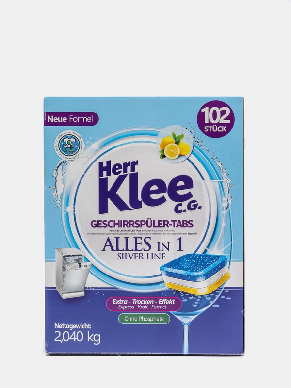 Таблетки для посудомоечной машины Herr Klee Silver Line, 102 штуки