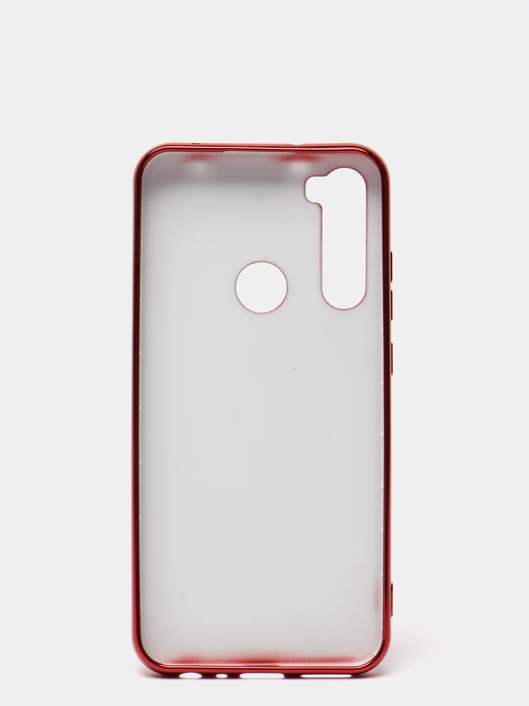 Красный чехол Xiaomi Redmi Note 8 2019/21 цветной, силиконовый, с глянцевой рамкой (Редми Нот 8)