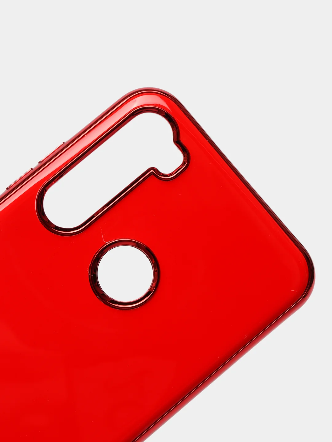 Красный чехол Xiaomi Redmi Note 8 2019/21 цветной, силиконовый, с глянцевой рамкой (Редми Нот 8)
