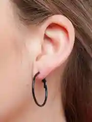 Черный серьги-кольца конго