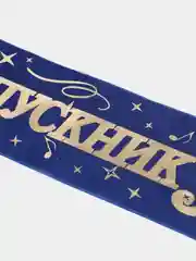 Лента "Выпускник 9 класс", шёлк, синий, 1, 5, 10 штук