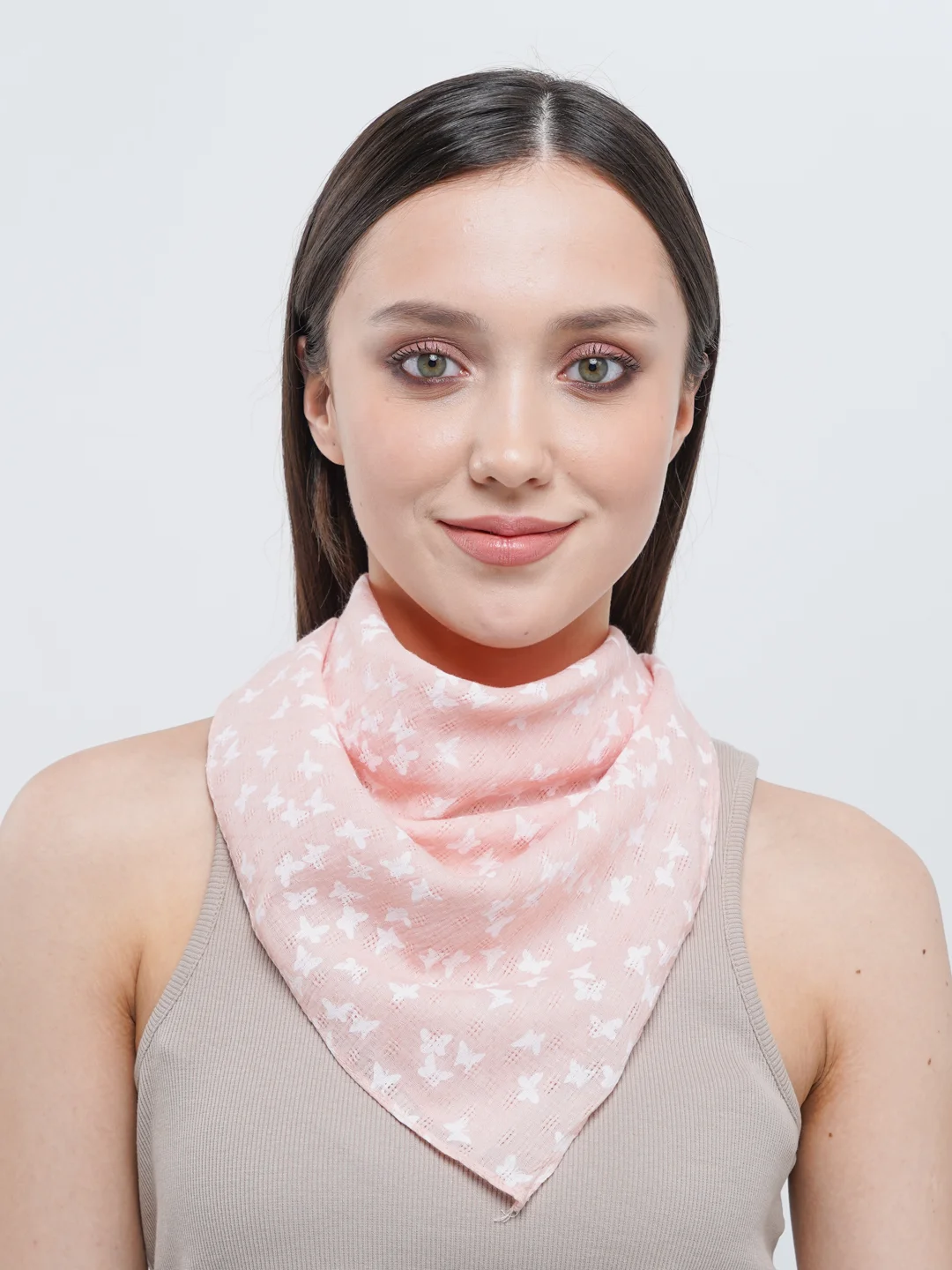 Конфетный платок-бандана Leray "Бабочки", хлопок, 60 х 60 см