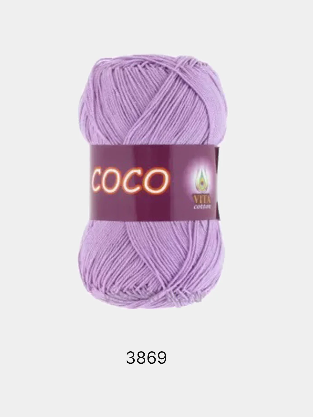 Лавандовый пряжа Vita Cotton Coco 100% Мерсеризованный хлопок 50г 240м