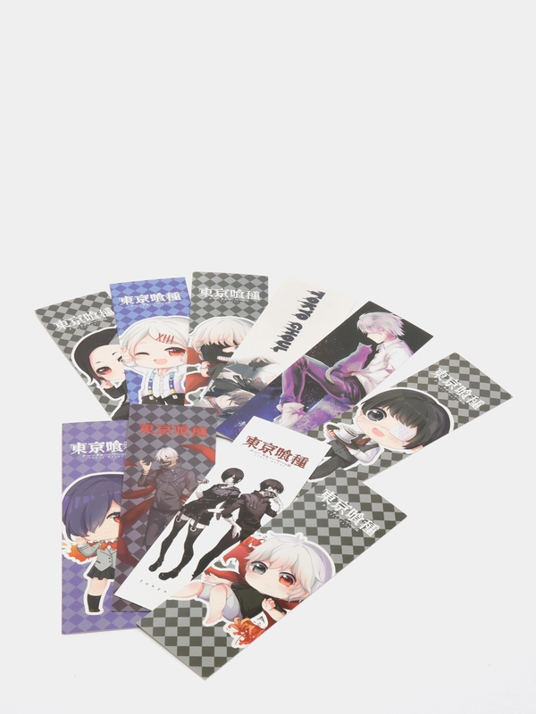 Набор книжных закладок по аниме "Tokyo ghoul (Токийский гуль)", 10 штук