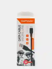 Черный кабель зарядный micro USB-Android, GoPower GP01M