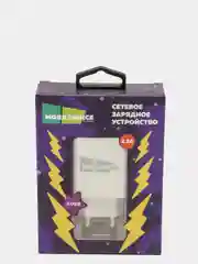 Белый сетевое зарядное устройство 2,1 А, Блок питания 2 USB, Зарядка, MC NC24