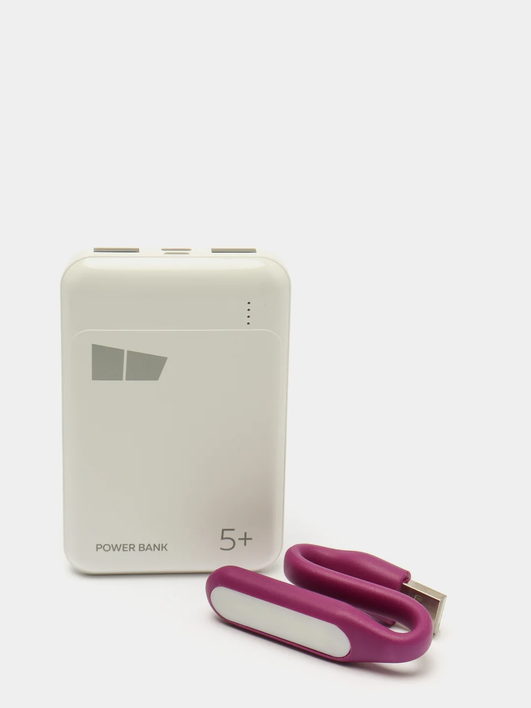 Белый внешний аккумулятор 5000 mAh 2USB 2.1A, Micro USB/Type-C, MC PB33-05