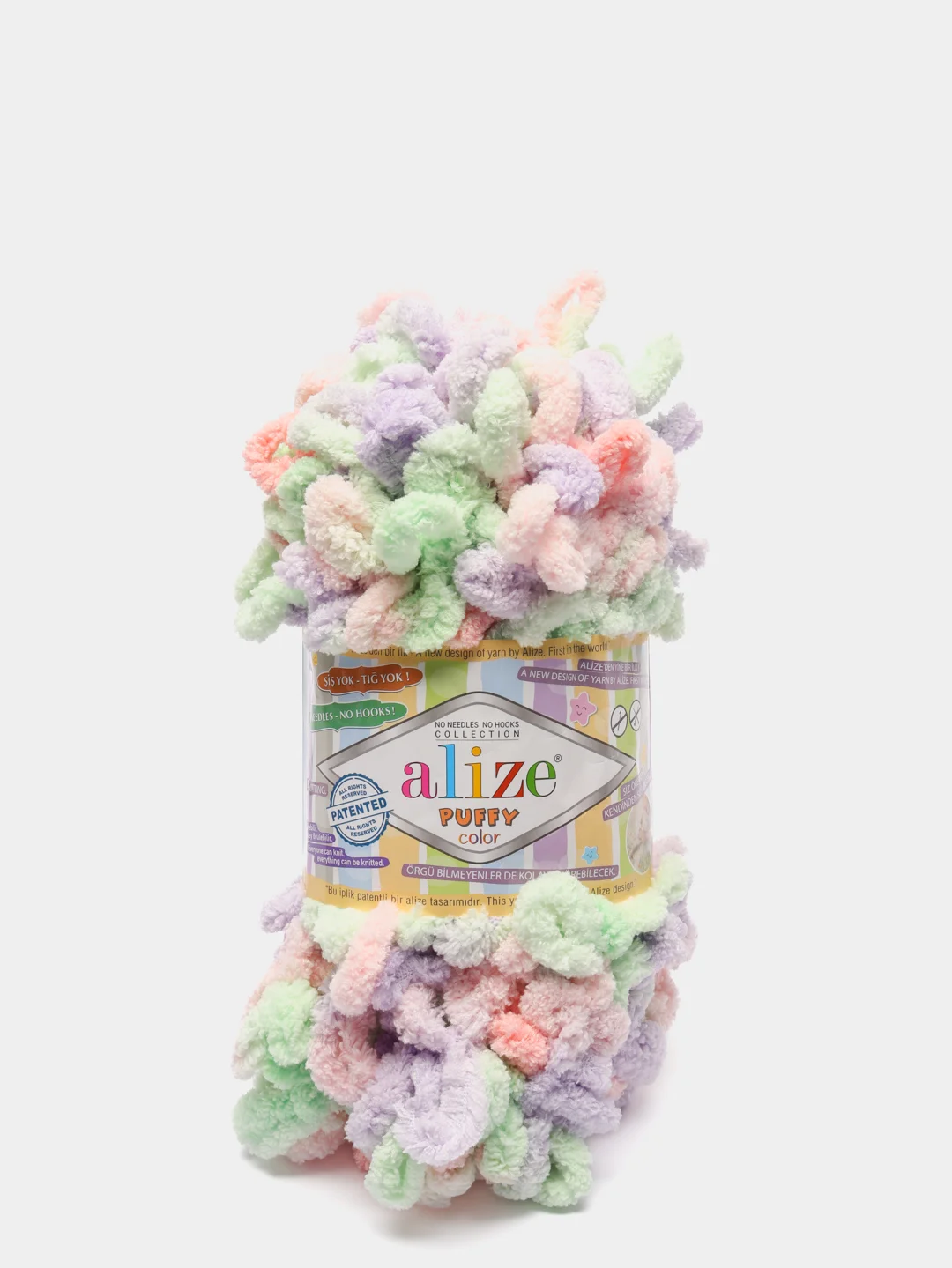 Салатовый пряжа Alize Puffy петельки