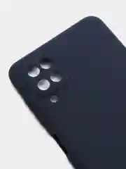 Темно-синий чехол силиконовый на Samsung Galaxy A12 /М12 с защитой камеры