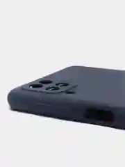 Темно-синий чехол силиконовый на Samsung Galaxy A12 /М12 с защитой камеры