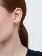 Лимонный серьги конго, жемчуг, гвоздики, в виде цветка, бабочки, подвески
