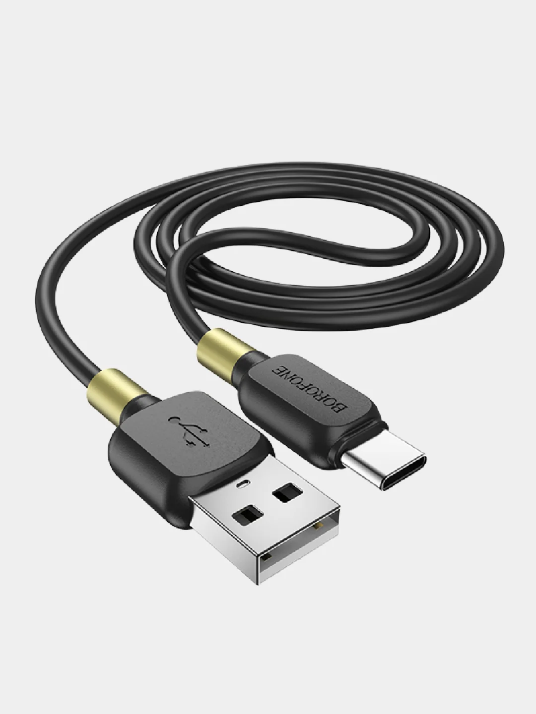Черный быстрая зарядка Type-C 3.0A, Lightning 2.4A, Micro-USB 2.4A, BOROFONE BX59, 1 м