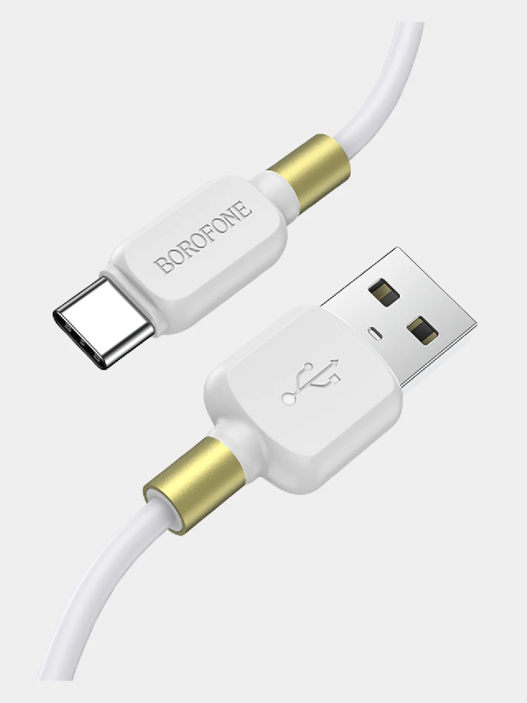 Белый быстрая зарядка Type-C 3.0A, Lightning 2.4A, Micro-USB 2.4A, BOROFONE BX59, 1 м
