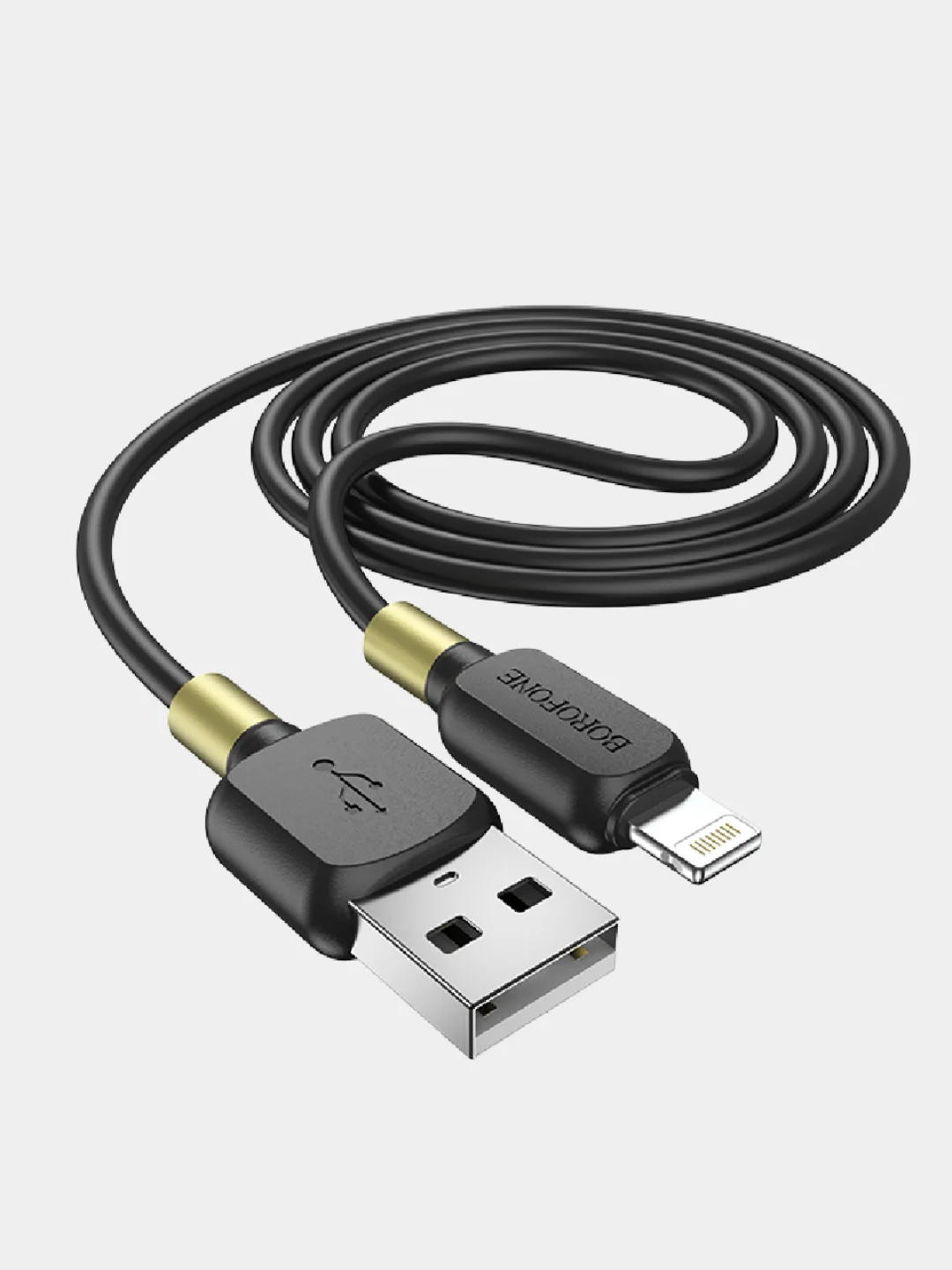 Черный быстрая зарядка Type-C 3.0A, Lightning 2.4A, Micro-USB 2.4A, BOROFONE BX59, 1 м