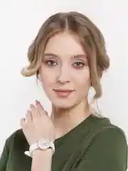 Бежевый часы с силиконовом ремешком