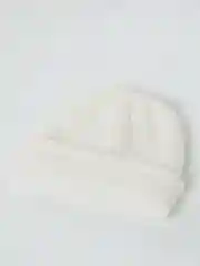 Белый шапка бини вязаная, унисекс