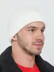 Белый шапка бини вязаная, унисекс