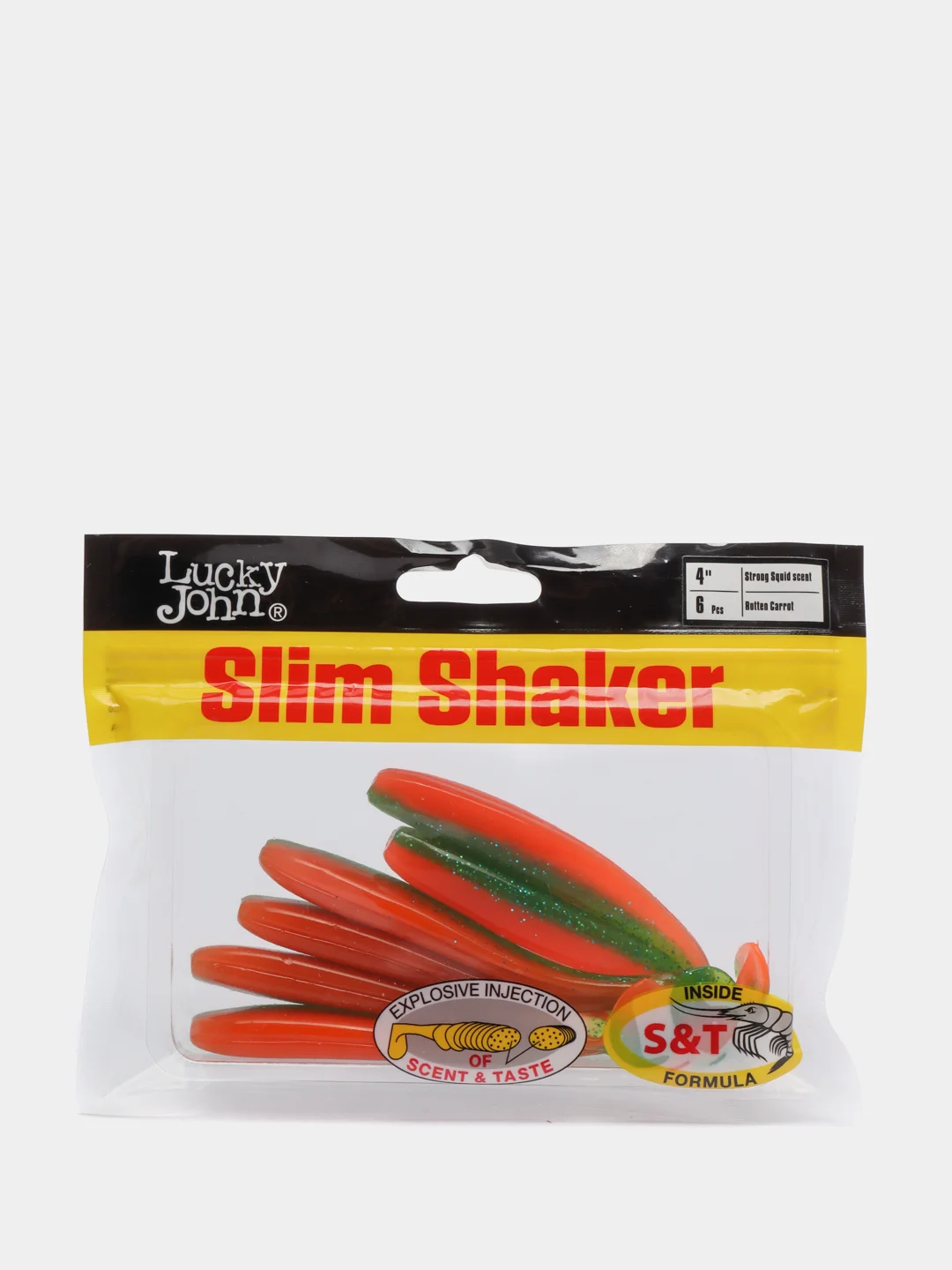 Оранжевый силиконовая приманка Lucky John Slim Shaker, 4 дюйма
