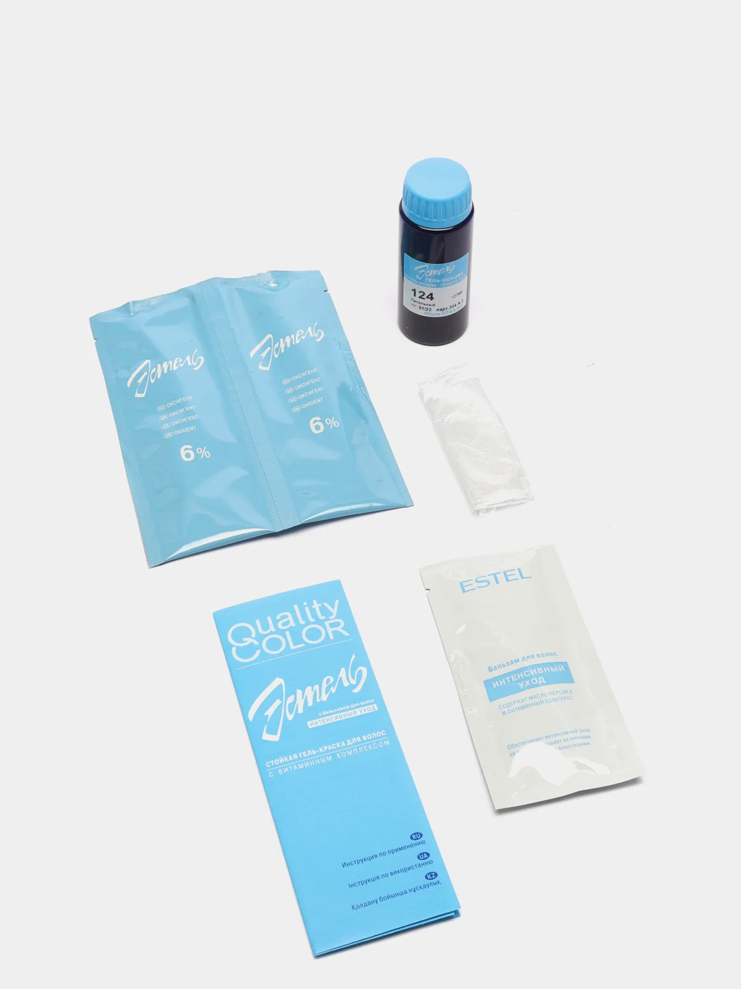 Стойкая гель-краска для волос ESTEL Quality Color 124 Пепельный