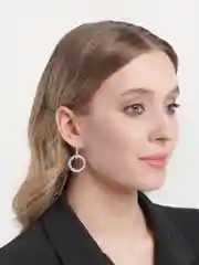 Серьги кольца со стразами