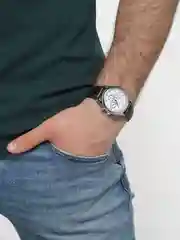 Серый меланж часы наручные, мужские