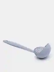 Небесно-голубой половник-шумовка. Ложка кулинарная