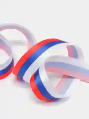 Лента атласная Триколор, односторонняя, 25 мм, 18 ±1 м