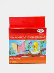 Мел цветной 5 шт для рисования на асфальте Мультики ГАММА