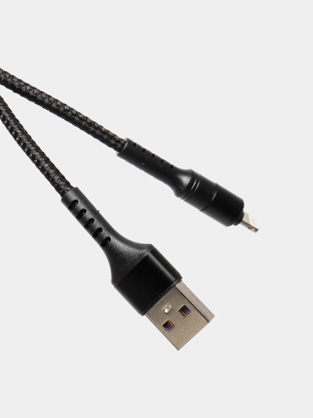 Черный кабель Micro USB, Type-C, Lightning - Iphone (быстрая зарядка андроид) тканевый нейлоновый