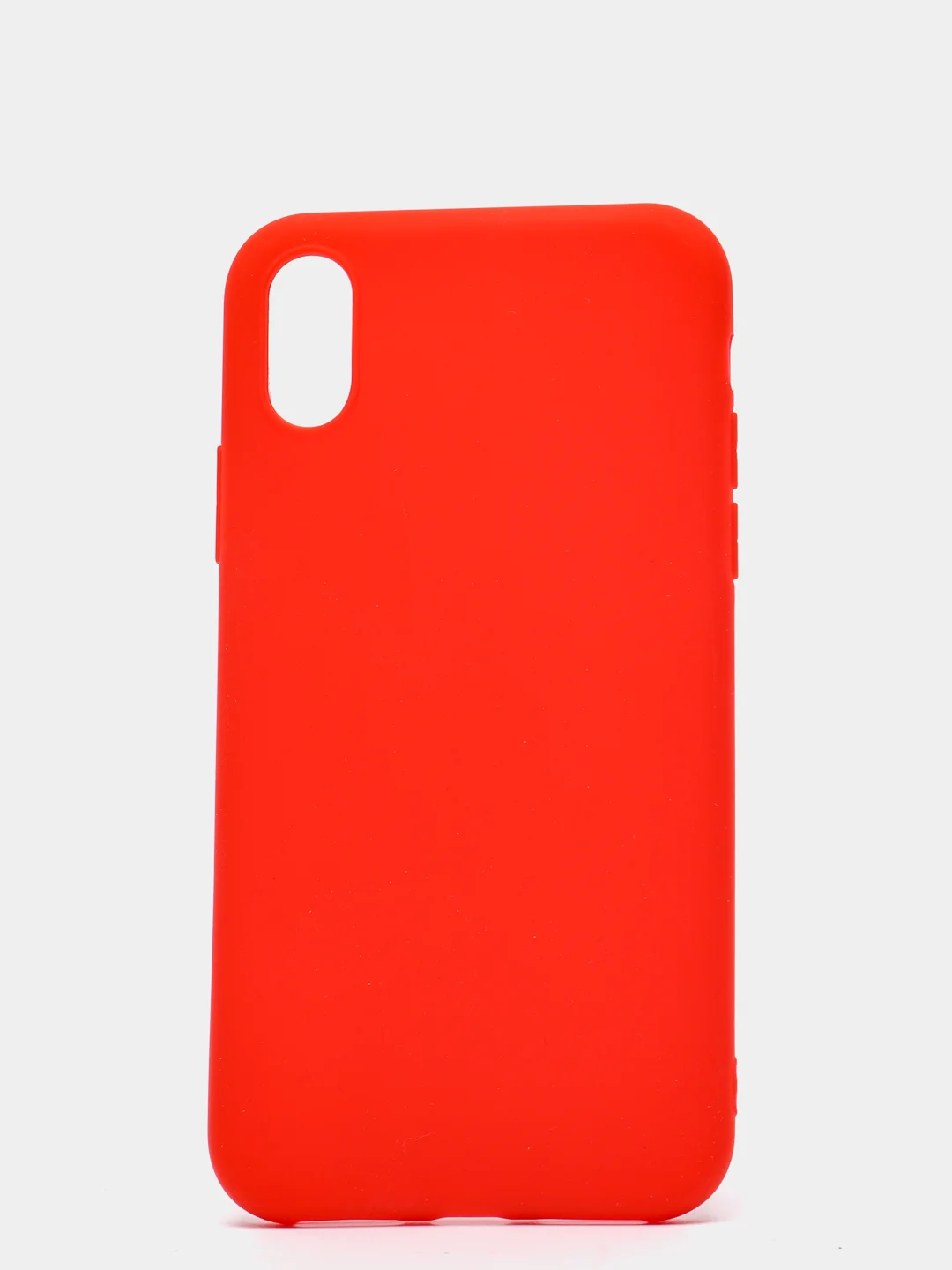Красный чехол для Apple iPhone X / XS силиконовый, матовый, однотонный