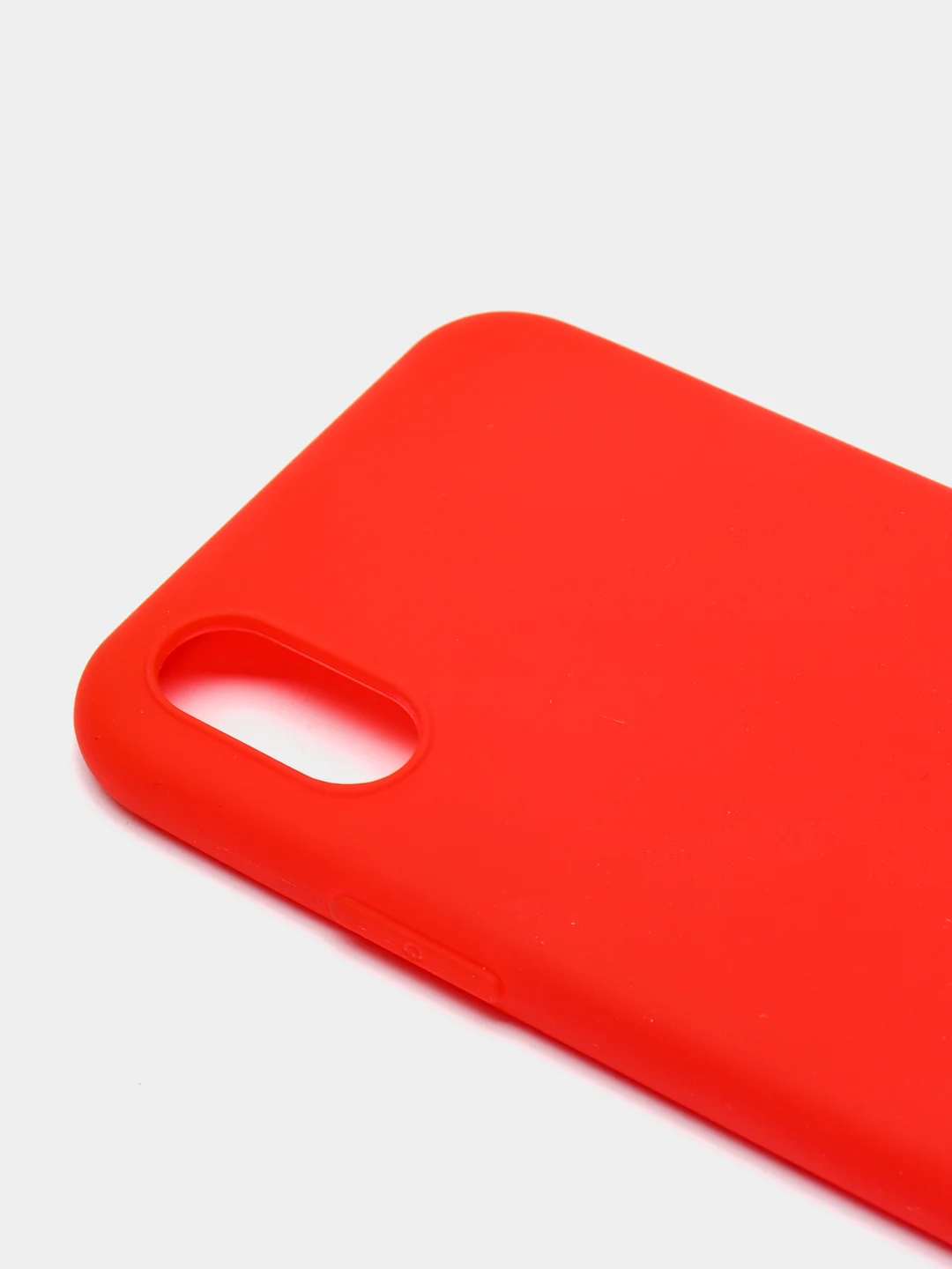Красный чехол для Apple iPhone X / XS силиконовый, матовый, однотонный