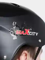 Черный шлем защитный для роллеров Max City, профессиональный / размер М