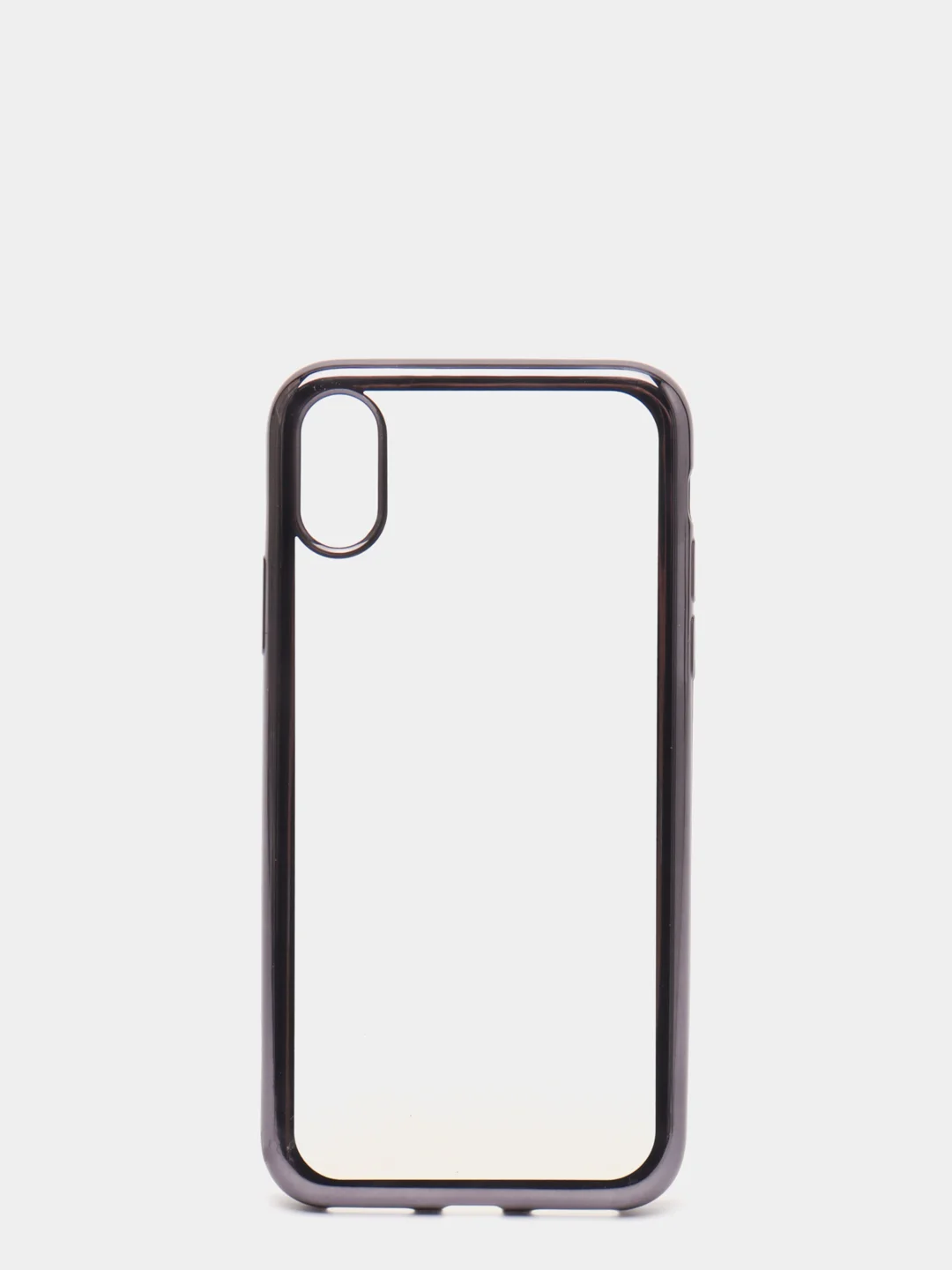 Серый чехол силиконовый iPhone 7 , 7 Plus , 8 , 8 Plus , X , Xs , прозрачный с окантовкой